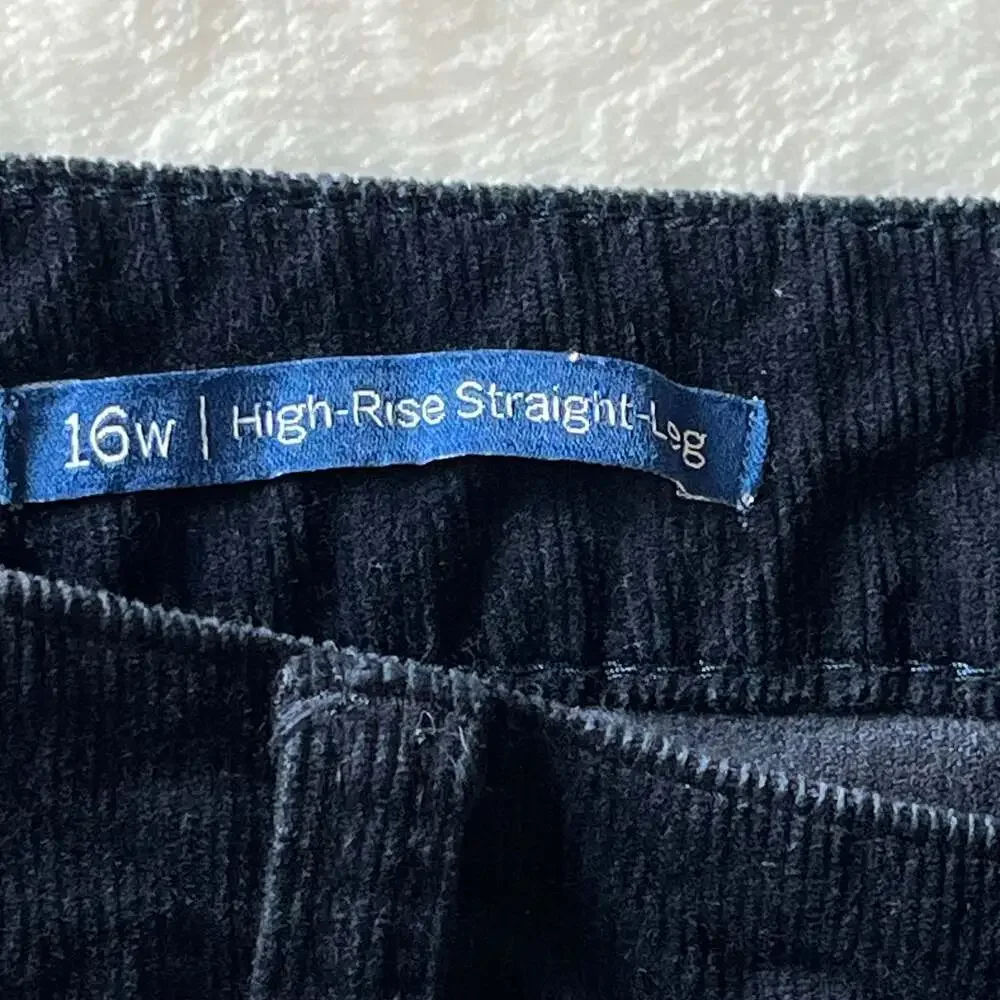 Talbots‎ navy corduroy pants 16W high-rise straight-leg stretch cotton